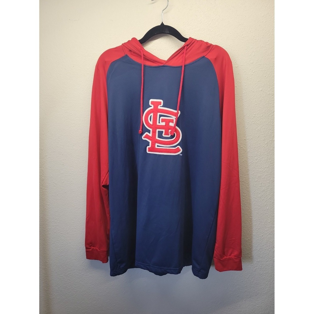 St Louis Cardinals Pullover Mens XL Fleece Lightweight Hoodie STL Navy Blue